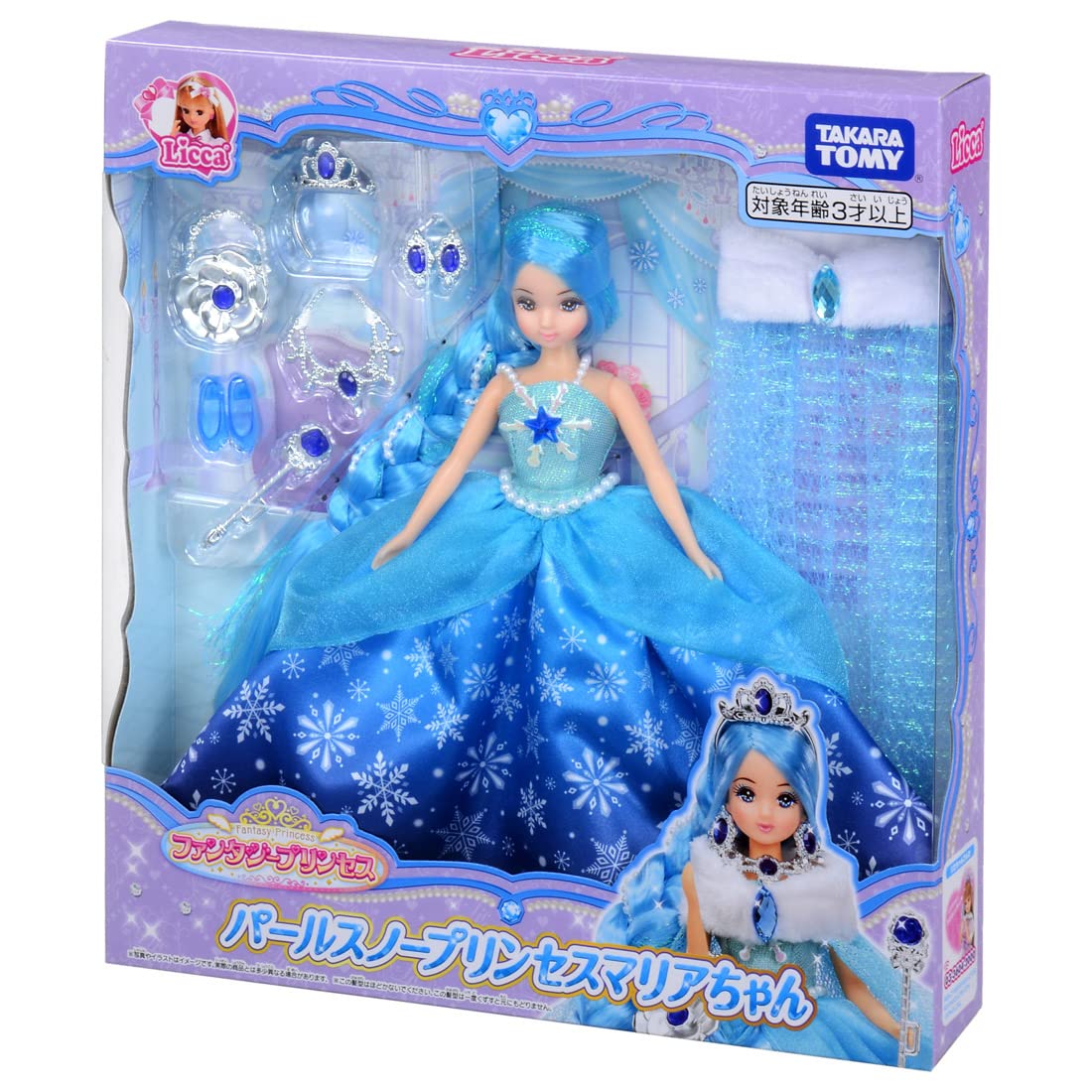 Takara Tomy Licca-Chan Fantasy Princess Pearl Snow Princess Maria Dress-Up Toy 3+- Japan Figure Store - #1 Bring To You The Best Japanese Goods