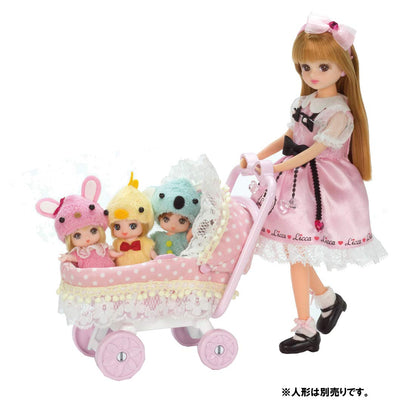 TAKARA TOMY Licca Doll Triplet Babies` Stroller- Japan Figure Store - #1 Bring To You The Best Japanese Goods