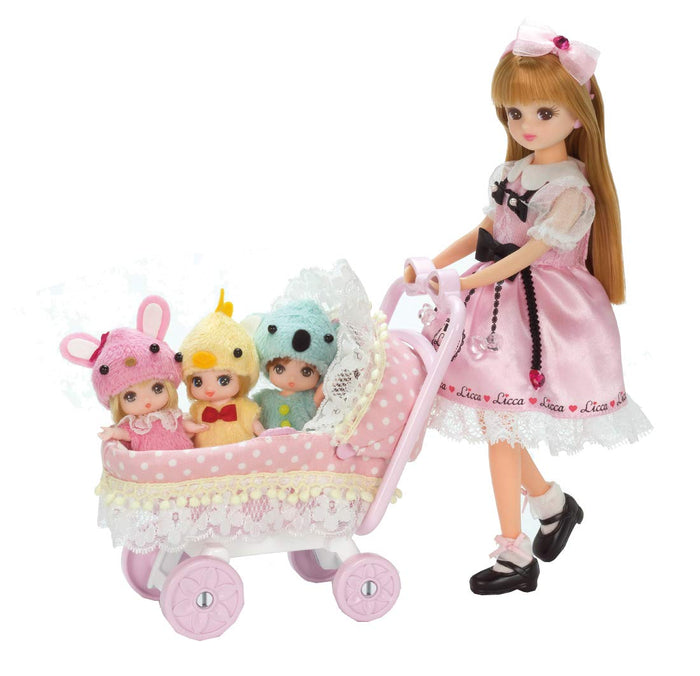 TAKARA TOMY Licca Doll Triplet Babies` Stroller- Japan Figure Store - #1 Bring To You The Best Japanese Goods