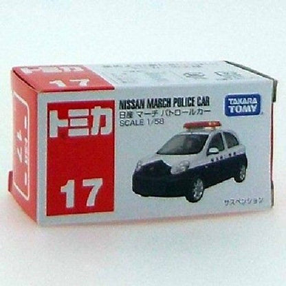 Takara Tomy Tomica No.17 1/58 Scale Nissan March Police Car Box- Japan Figure Store - #1 Bring To You The Best Japanese Goods