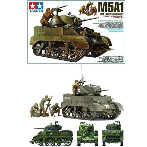 Tamiya 1/35 U.s. Light Tank M5a1 Hedgehog Pursuit Operation Set Model Kit - Japan Figure