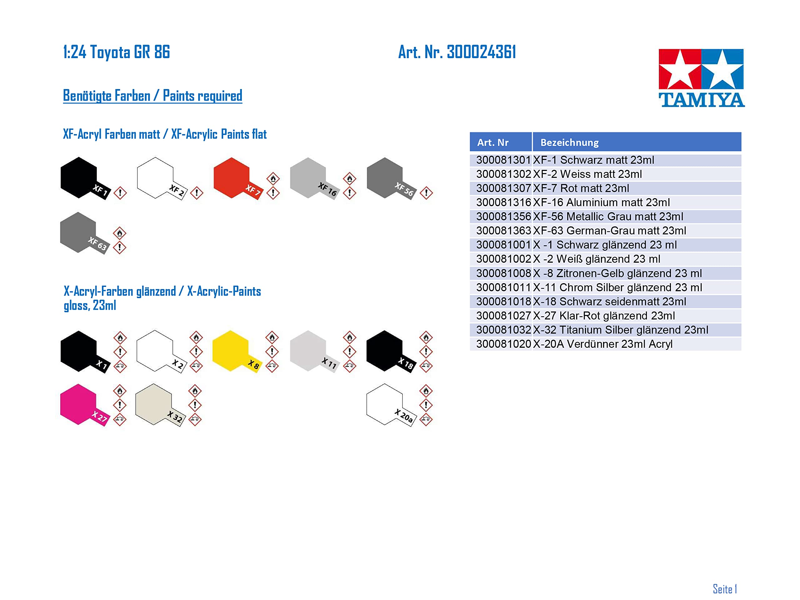 TAMIYA Sports Car 1/24 Toyota Gr 86 Plastic Model- Japan Figure Store - #1 Bring To You The Best Japanese Goods