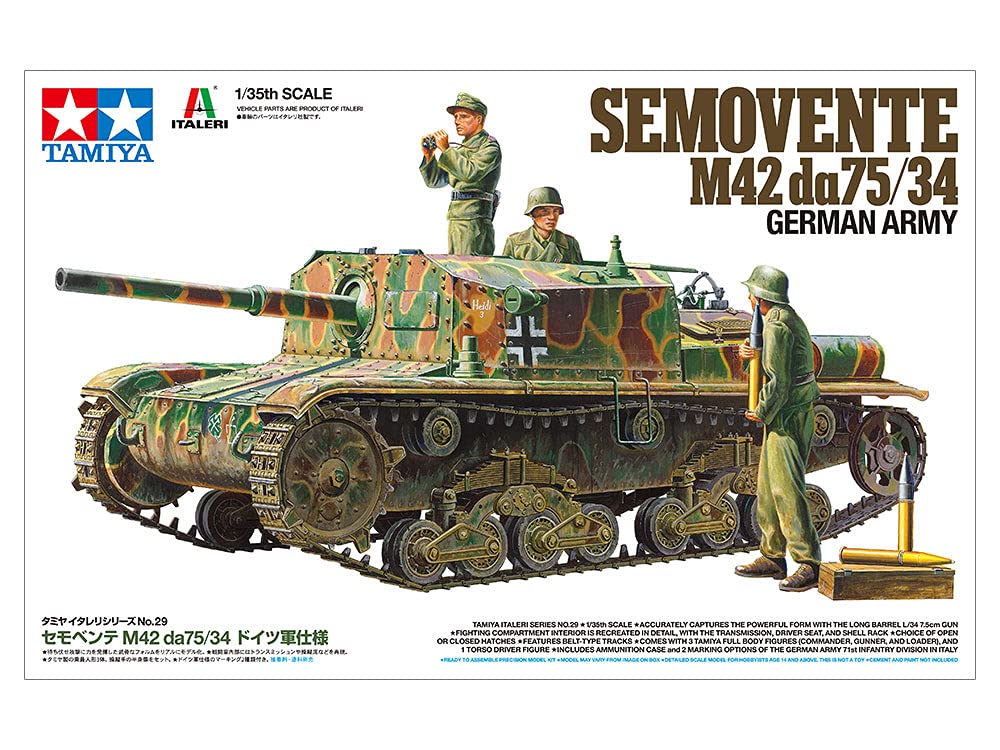TAMIYA 1/35 Semovente M42 Da75/34 German Army Plastic Model- Japan Figure Store - #1 Bring To You The Best Japanese Goods