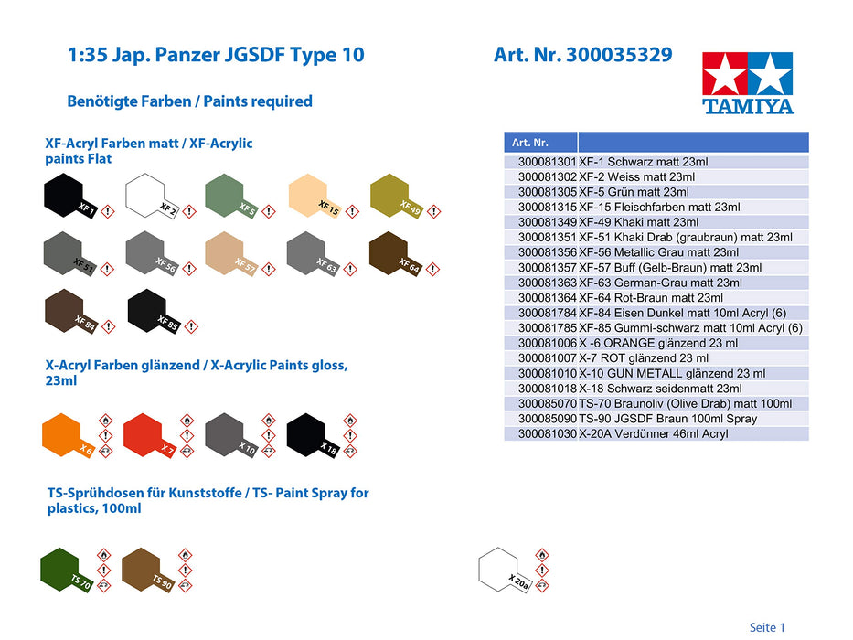 Tamiya 1/35 GSDF Type 10 Tank Model 35329- Japan Figure Store - #1 Bring To You The Best Japanese Goods