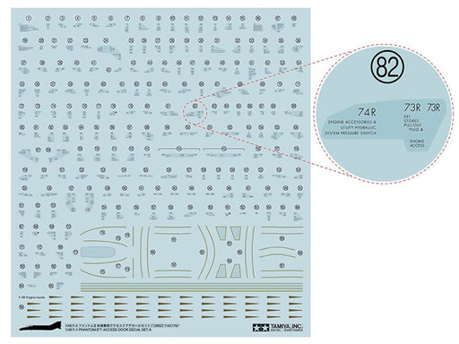 TAMIYA 1/48 F-4 Phantom Ii Us Navy Access Door Decal Set- Japan Figure Store - #1 Bring To You The Best Japanese Goods