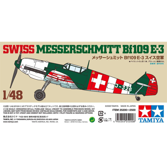 TAMIYA 25200 Swiss Messerschmitt Bf109 E-3 1/48 Scale Kit- Japan Figure Store - #1 Bring To You The Best Japanese Goods