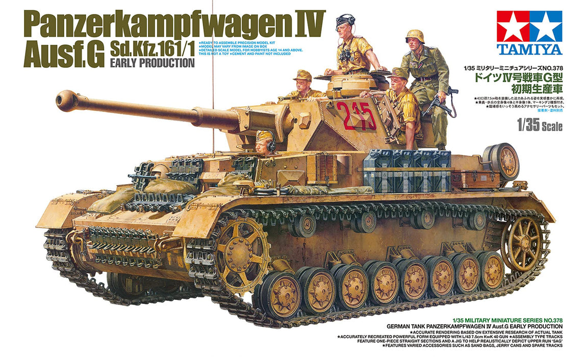TAMIYA 1/35 German Tank Panzerkampfwagen Iv Ausf.G Early Production Plastic Model- Japan Figure Store - #1 Bring To You The Best Japanese Goods