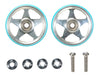 TAMIYA 95397 19Mm Alum 5 Spoke Rollers W/Plastic Rings Light Blue- Japan Figure Store - #1 Bring To You The Best Japanese Goods