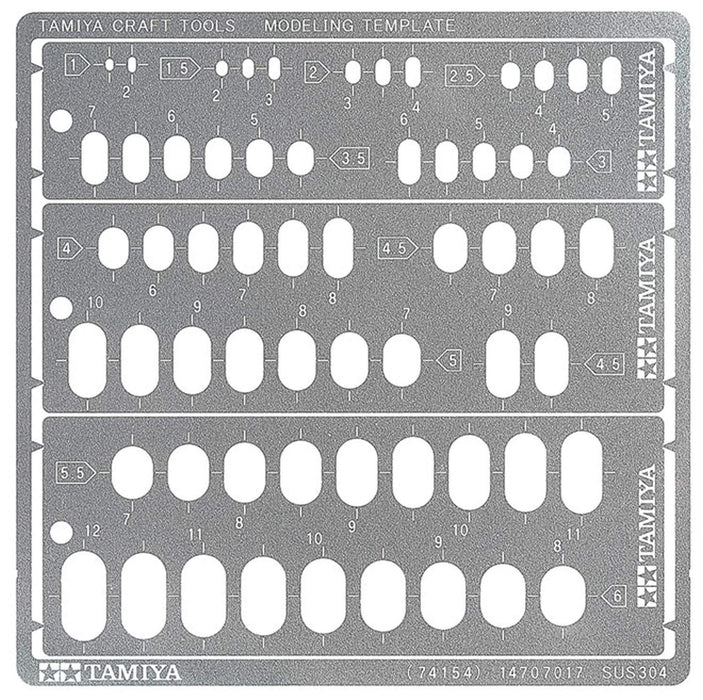 Tamiya Craft Tool Series No.154 Modeling Template (Oval 1-6Mm) Plastic Model Tool 74154- Japan Figure Store - #1 Bring To You The Best Japanese Goods