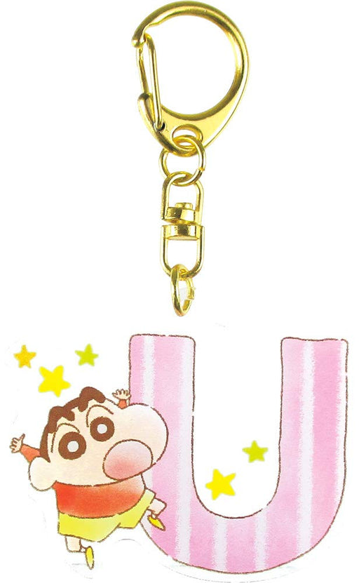 Teas Factory Keychain Initial Acrylic Crayon Shin-Chan U 5.4 × 4.4 × 0.3Cm- Japan Figure Store - #1 Bring To You The Best Japanese Goods