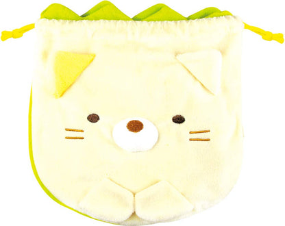 Tee&S Factory Drawstring Bag Nikoichi Drawstring Sumikko Gurashi Cat Zassou 19.5 X 0.8 X 18.5 Cm- Japan Figure Store - #1 Bring To You The Best Japanese Goods