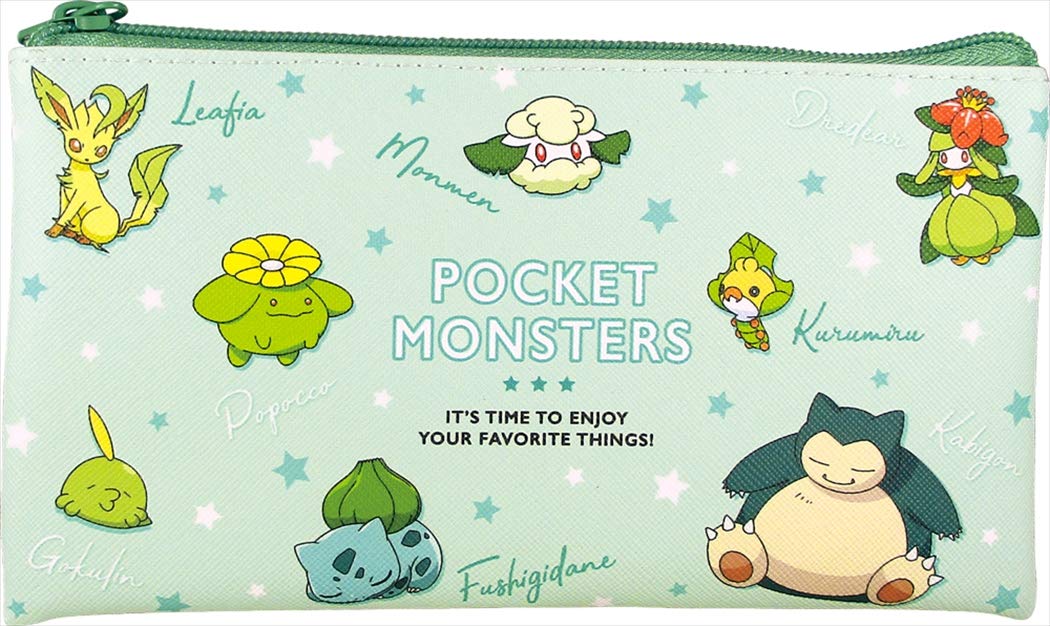 TS Factory Flat Multi Pouch Colors Pokemon Green 1.5 X 19 X 10.5 Cm Pm-5533575Gr- Japan Figure Store - #1 Bring To You The Best Japanese Goods