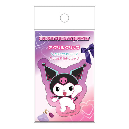 Kuromi Pretty Journey Acrylic Clip By T&S Factory Japan (H5.4 X W5 X D0.3Cm Sr-5543294Ha)- Japan Figure Store - #1 Bring To You The Best Japanese Goods