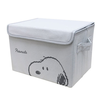 TS Factory Snoopy Folding Storage Box With Lid Gray H28 X W19 X D20Cm Sn-5542518Gr- Japan Figure Store - #1 Bring To You The Best Japanese Goods