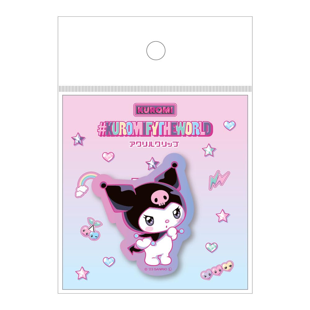 Tees Factory Sanrio Kuromi Acrylic Clip H5.3xW4.4xD0.3cm SR-5543420Ku- Japan Figure Store - #1 Bring To You The Best Japanese Goods