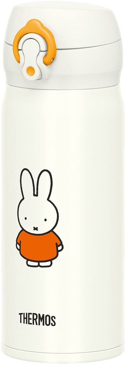 Thermos Vacuum Insulated Water Bottle 400ml Miffy White/Orange JNL-404B- Japan Figure Store - #1 Bring To You The Best Japanese Goods