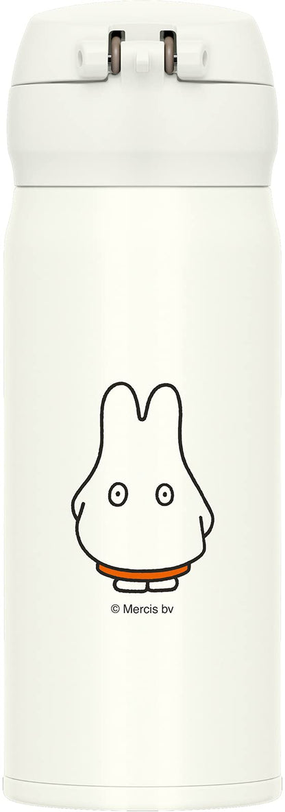 Thermos Vacuum Insulated Water Bottle 400ml Miffy White/Orange JNL-404B- Japan Figure Store - #1 Bring To You The Best Japanese Goods