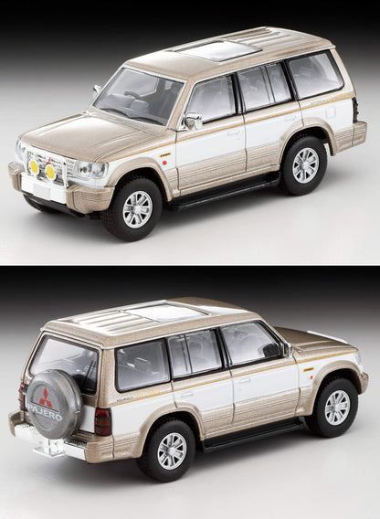 Tomytec Tomica Vintage Neo Mitsubishi Pajero Mid Roof Wide Super Exceed 91 1/64 Beige/White- Japan Figure Store - #1 Bring To You The Best Japanese Goods