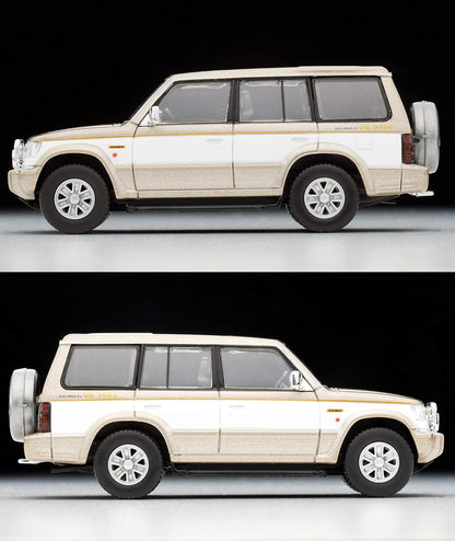 Tomytec Tomica Vintage Neo Mitsubishi Pajero Mid Roof Wide Super Exceed 91 1/64 Beige/White- Japan Figure Store - #1 Bring To You The Best Japanese Goods