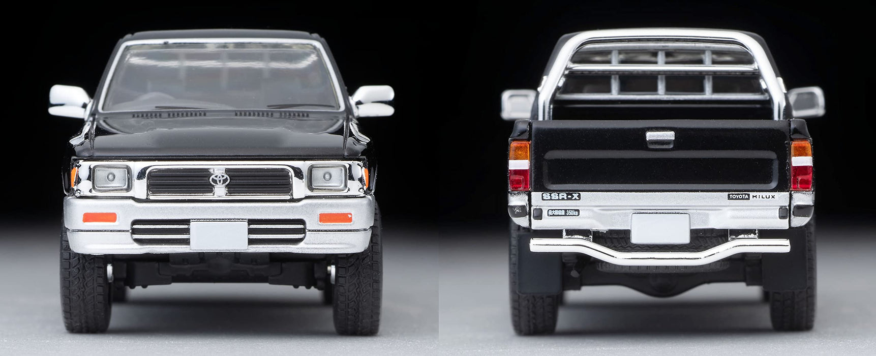 Tomytec 1/64 Toyota Hilux 1995 Double Cab SSR-X 4WD Pickup - Black/Silver- Japan Figure Store - #1 Bring To You The Best Japanese Goods