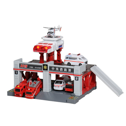 Takara Tomy Tomica Town Build City Sound Light Fire Station (874393) Fire Truck Toys- Japan Figure Store - #1 Bring To You The Best Japanese Goods