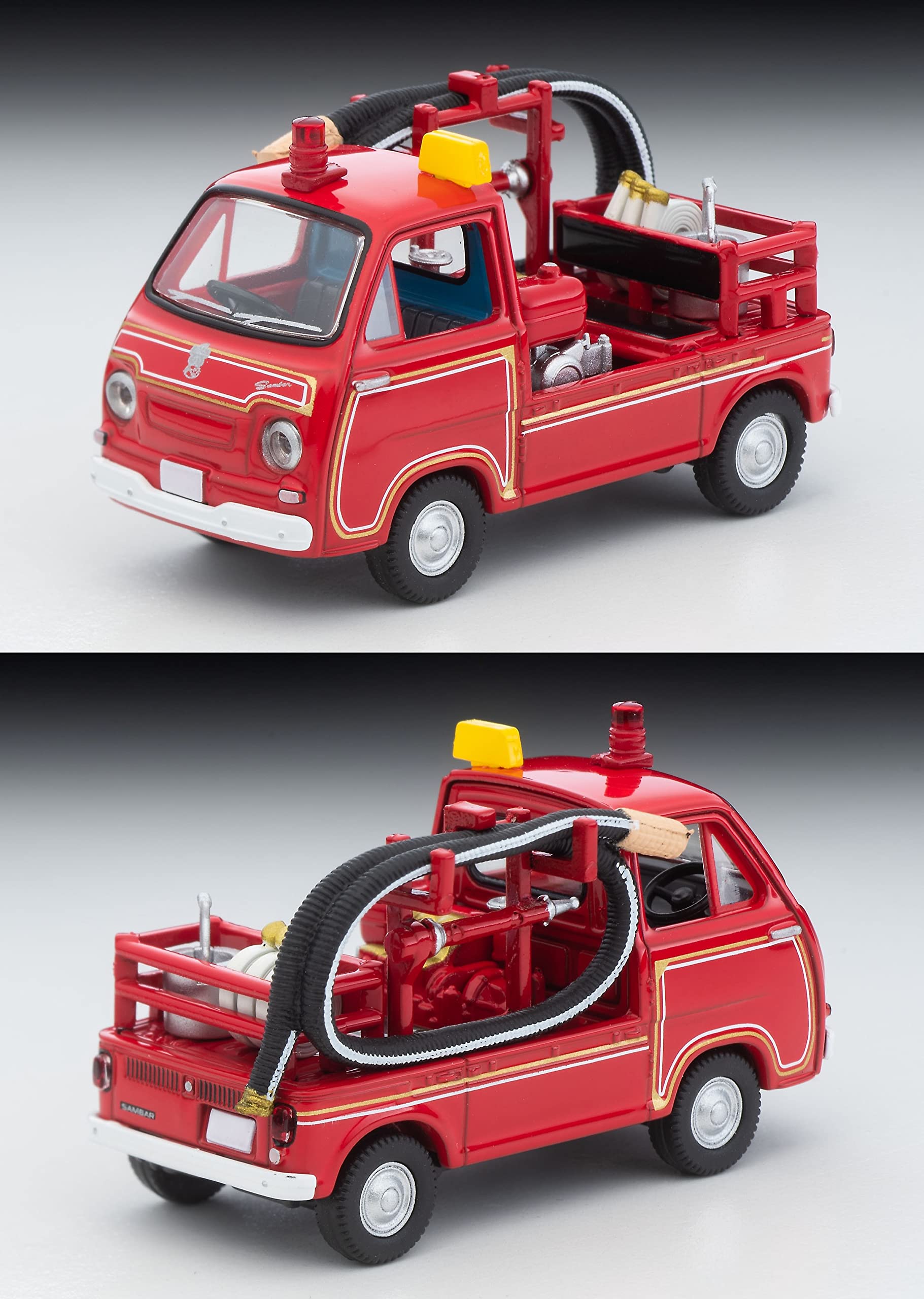 Tomytec Tomikarama Vintage Subaru Sambar Fire Engine Mini Diecast Car and Doll Set- Japan Figure Store - #1 Bring To You The Best Japanese Goods