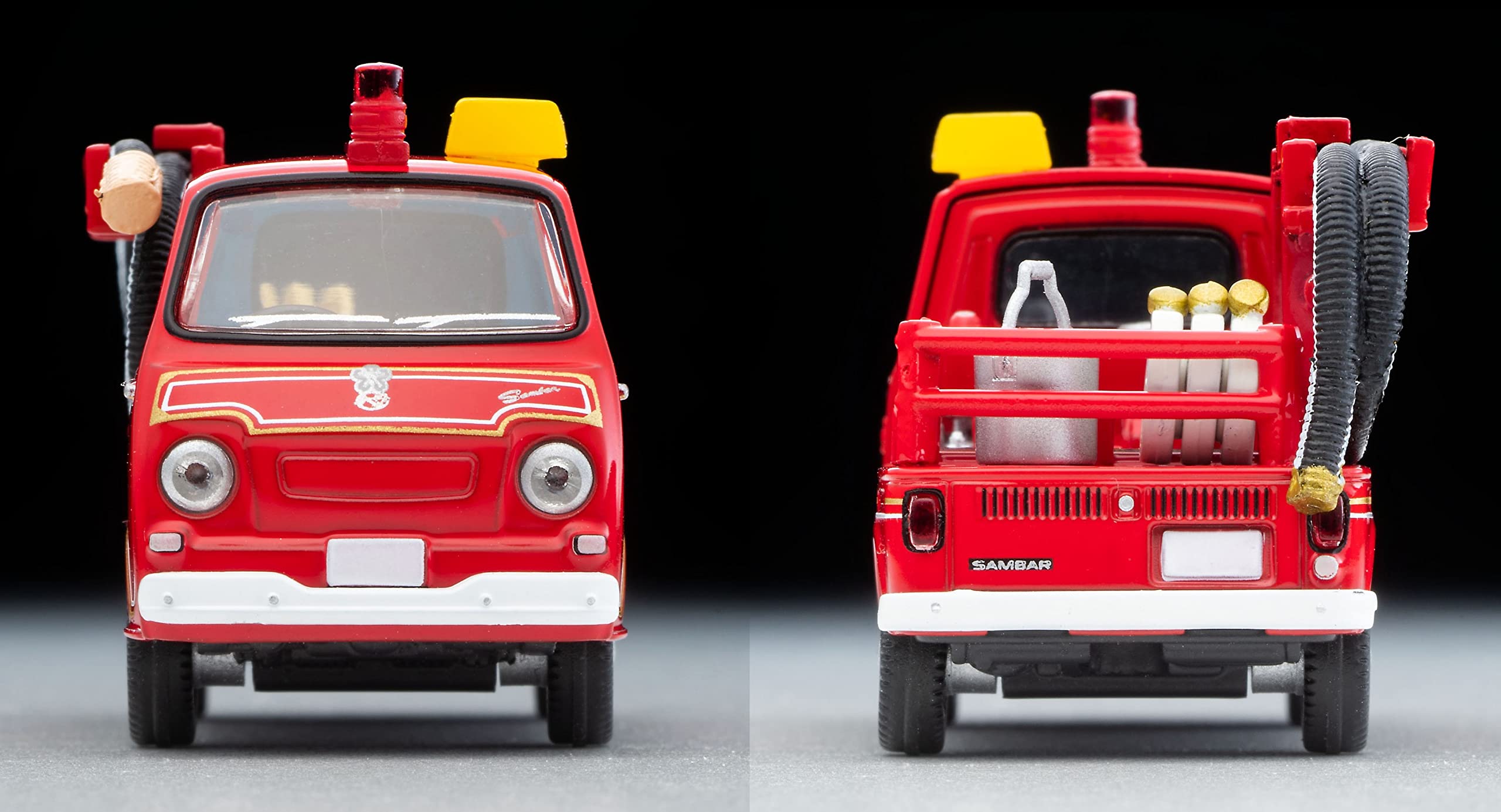 Tomytec Tomikarama Vintage Subaru Sambar Fire Engine Mini Diecast Car and Doll Set- Japan Figure Store - #1 Bring To You The Best Japanese Goods