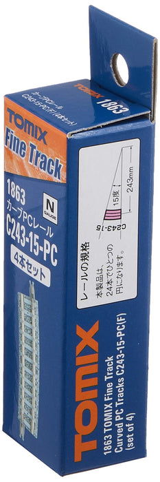Tomytec Model Supplies - Set of 4 Tomix Curved PC Rail C243-15 N Gauge 1863- Japan Figure Store - #1 Bring To You The Best Japanese Goods