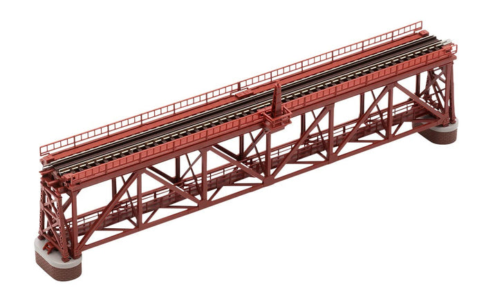 Tomytec Tomix N Gauge Red Single Track Truss Iron Bridge S280 with 2 Brick Piers 3266 Model- Japan Figure Store - #1 Bring To You The Best Japanese Goods