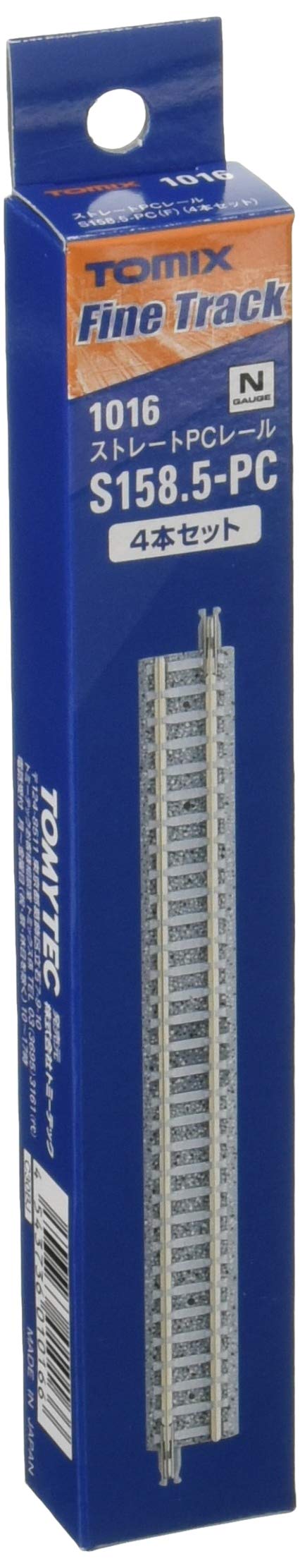 Tomytec 1016 Model Railway Supplies Tomix N Gauge Straight Pc Rail S158.5-Pc Set of 4- Japan Figure Store - #1 Bring To You The Best Japanese Goods