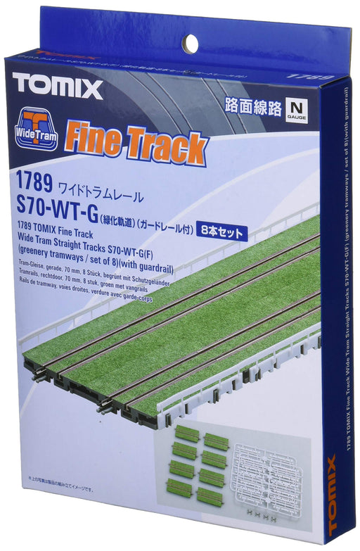 Tomytec Tomix N Gauge 8-Piece Greening Track Set Wide Tram Rail with Guardrail Model 1789- Japan Figure Store - #1 Bring To You The Best Japanese Goods