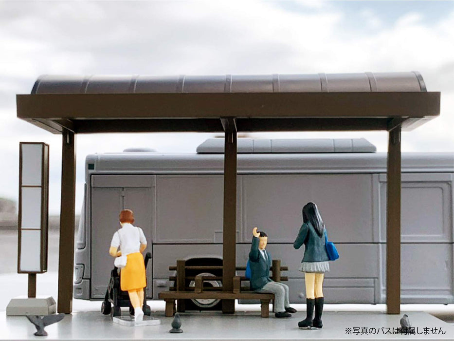 Tomytec Geocolle 64 Car Snap 05A Bus Stop Set with PVC Dolls - Completed Product 312369- Japan Figure Store - #1 Bring To You The Best Japanese Goods