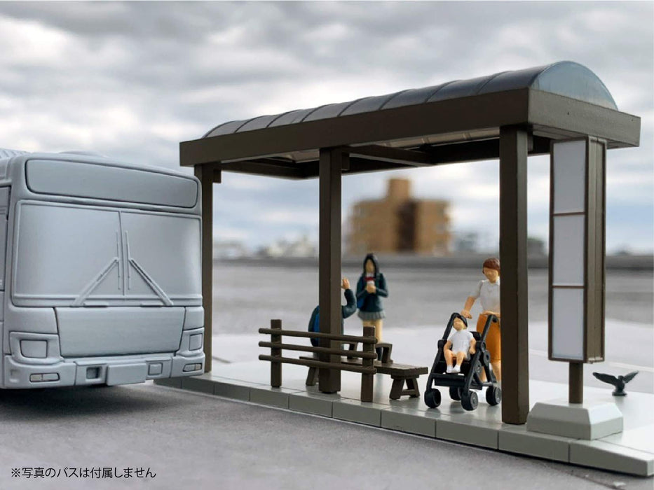 Tomytec Geocolle 64 Car Snap 05A Bus Stop Set with PVC Dolls - Completed Product 312369- Japan Figure Store - #1 Bring To You The Best Japanese Goods