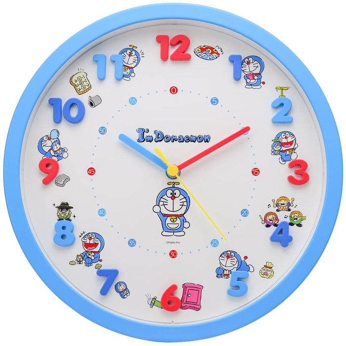 T'S FACTORY Doraemon Icon Wall Clock Blue- Japan Figure Store - #1 Bring To You The Best Japanese Goods