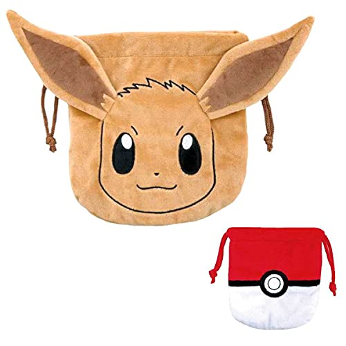 UNIQUE730 Pokemon Plush Drawstring Bag Set 2 Pcs Eevee- Japan Figure Store - #1 Bring To You The Best Japanese Goods