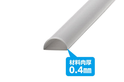 Wave OM-452 Plastic Gray Half Pipe 2x4mm 5pcs Hobby Material- Japan Figure Store - #1 Bring To You The Best Japanese Goods