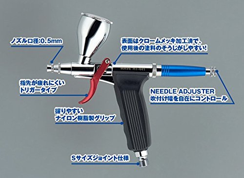 WAVE Materials Ht441 Super Airbrush Trigger Type Lightweight Aluminium Body 0.5- Japan Figure Store - #1 Bring To You The Best Japanese Goods
