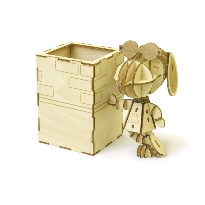 A-ZONE Wooden Art Ki-Gu-Mi Snoopy Joe Cool Pen Stand- Japan Figure Store - #1 Bring To You The Best Japanese Goods