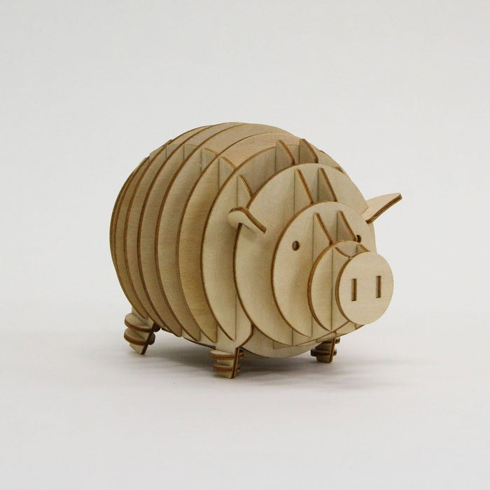 A-ZONE Wooden Art Ki-Gu-Mi Pig Coin Box- Japan Figure Store - #1 Bring To You The Best Japanese Goods